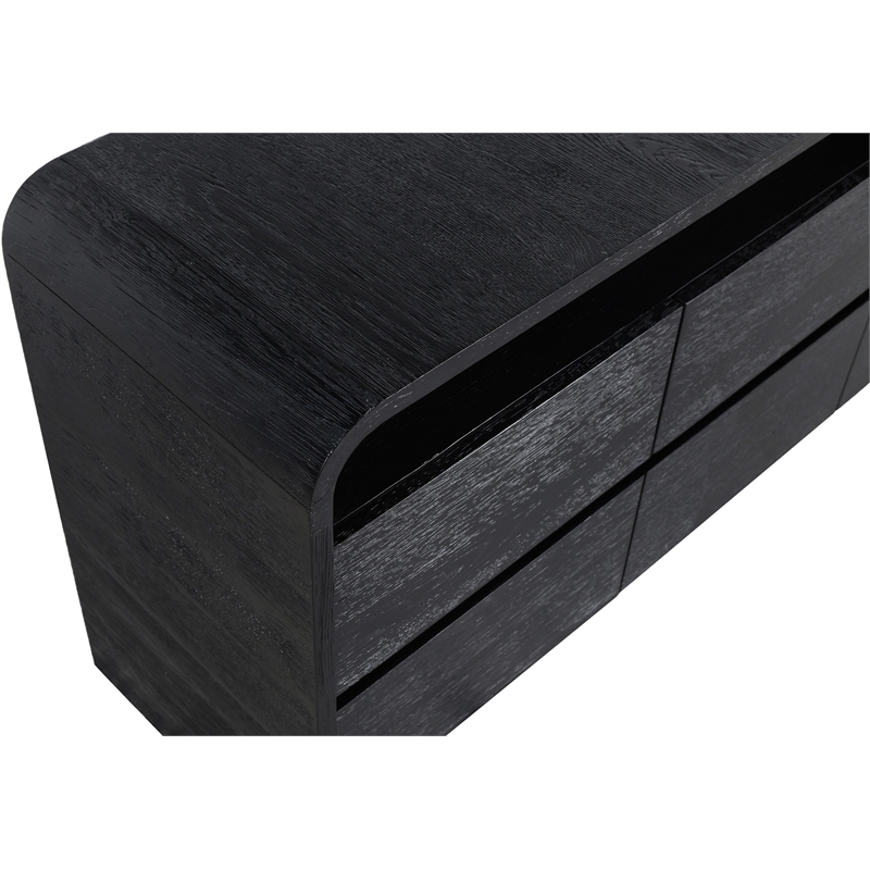 Meridian Furniture Cresthill Black Solid Oak Wood Dresser