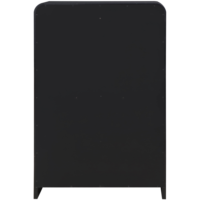 Meridian Furniture Sage Black Chest with Natural Cane Drawer Front