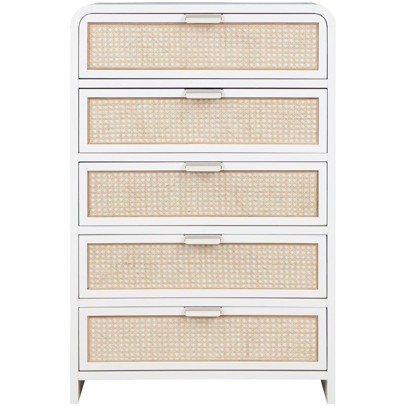 Meridian Furniture Sage White Chest with Natural Cane Drawer Front