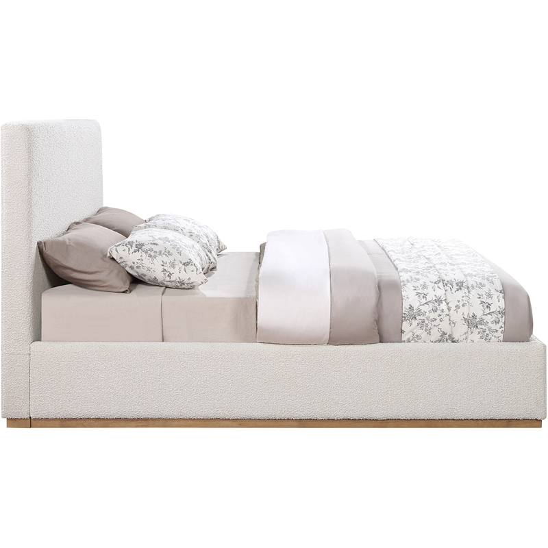 Meridian Furniture Monaco Cream Fabric Queen Bed