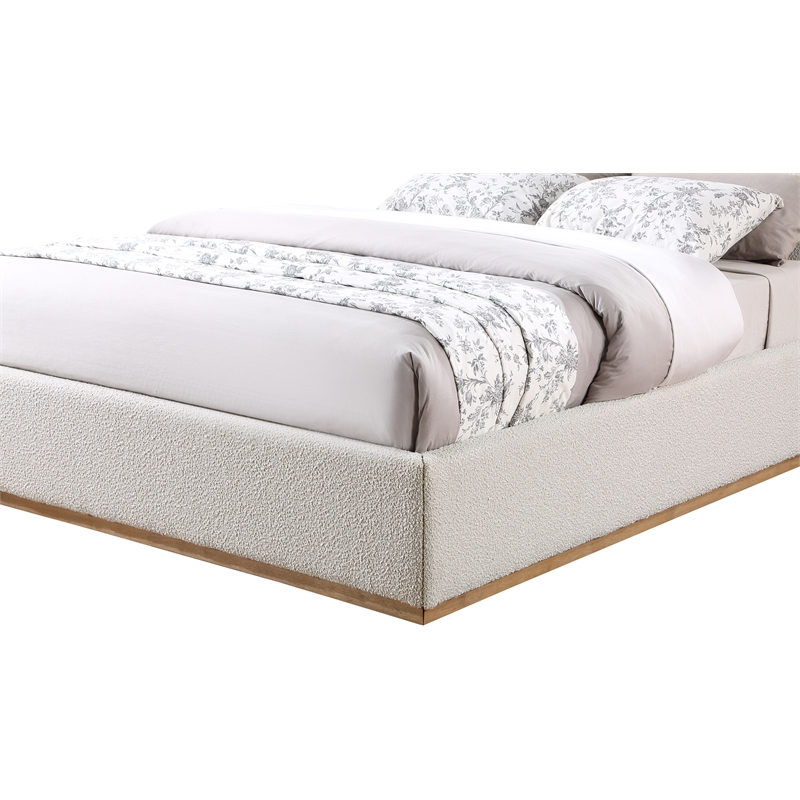 Meridian Furniture Monaco Cream Fabric Queen Bed