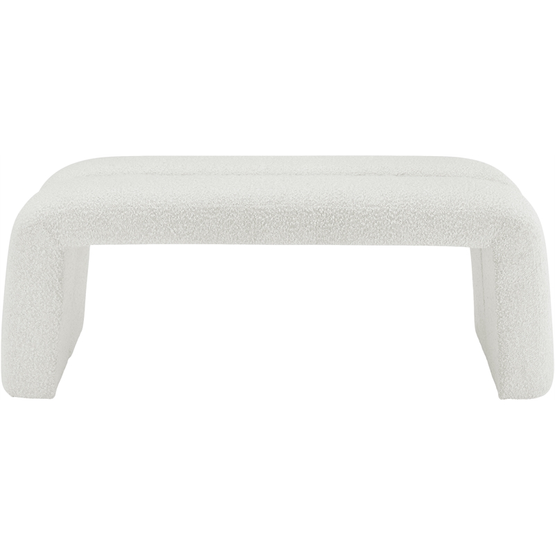 Meridian Furniture Arc Cream Fabric Bench