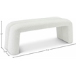 Meridian Furniture Arc Cream Fabric Bench