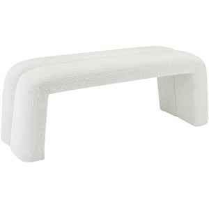 Meridian Furniture Arc Cream Fabric Bench