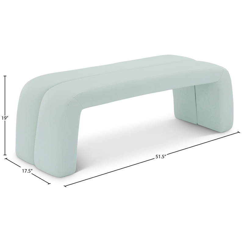 Meridian Furniture Arc Mint Vegan Leather Bench