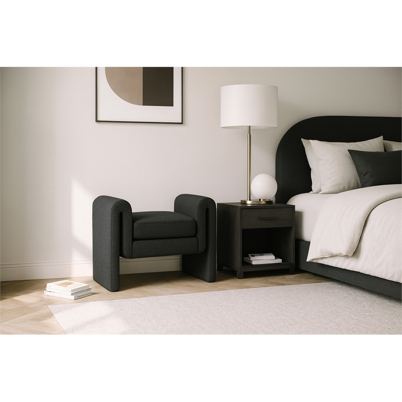 Meridian Furniture Stylus Black Fabric Bench