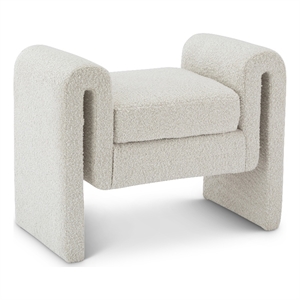 Meridian Furniture Stylus Cream Fabric Bench
