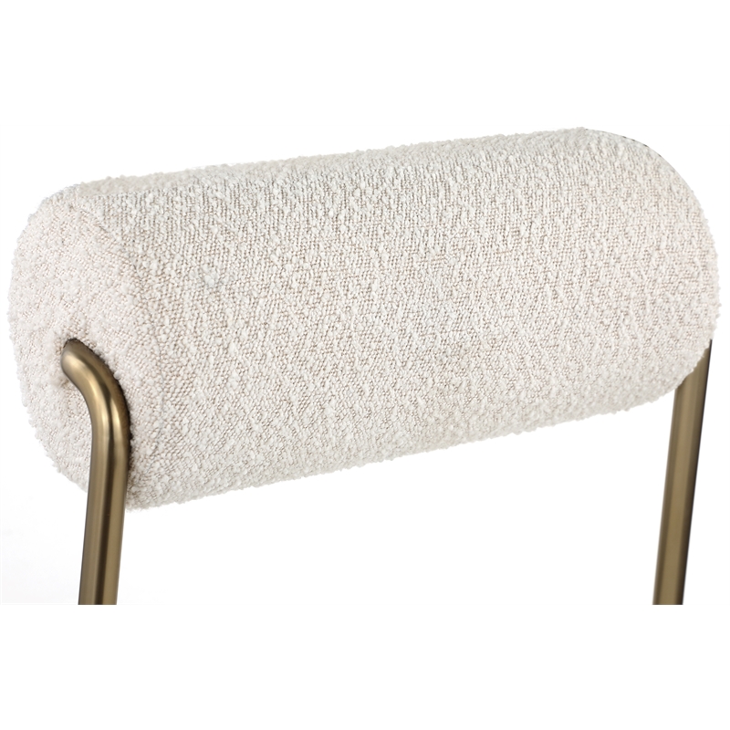 Meridian Furniture Carly Cream Vegan Leather / Boucle Dining Chair (Set of 2)
