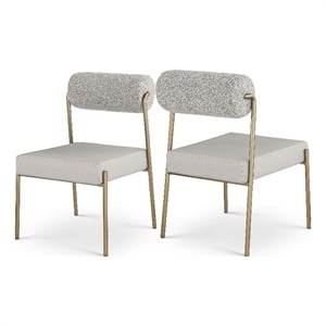 Meridian Furniture Carly Taupe Vegan Leather / Boucle Dining Chair (Set of 2)