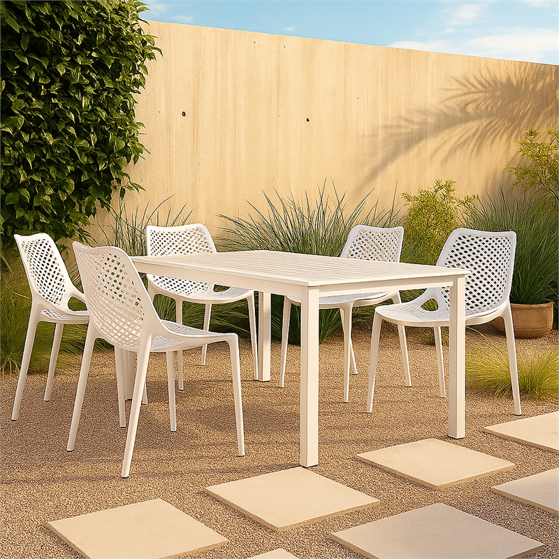 Meridian Furniture Mykonos White Outdoor Patio Dining Chair (Set of 4)