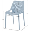 Meridian Furniture Mykonos Sky Blue Outdoor Patio Dining Chair (Set of 4)