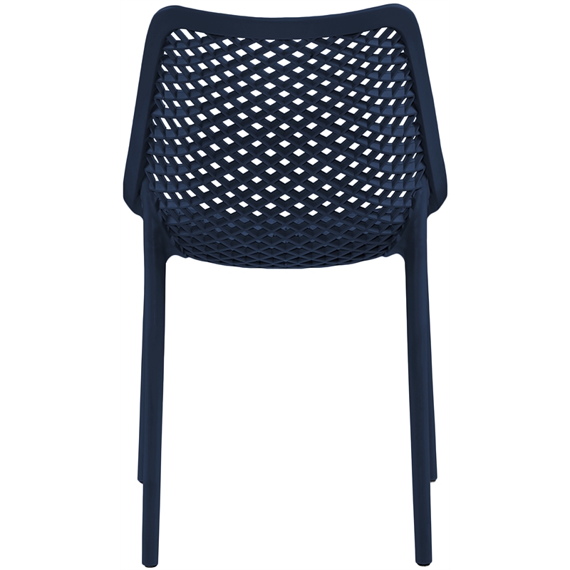 Meridian Furniture Mykonos Navy Outdoor Patio Dining Chair (Set of 4)
