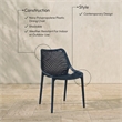 Meridian Furniture Mykonos Navy Outdoor Patio Dining Chair (Set of 4)