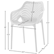 Meridian Furniture Mykonos White Outdoor Patio Dining Chair (Set of 4)