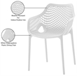 Meridian Furniture Mykonos White Outdoor Patio Dining Chair (Set of 4)