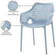 Meridian Furniture Mykonos Sky Blue Outdoor Patio Dining Chair (Set of 4)