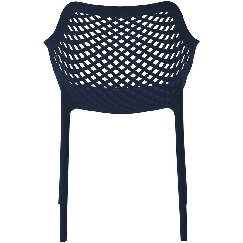 Meridian Furniture Mykonos Navy Outdoor Patio Dining Chair (Set of 4)