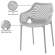 Meridian Furniture Mykonos Grey Outdoor Patio Dining Chair (Set of 4)