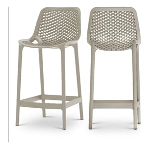 Meridian Furniture Mykonos Taupe Outdoor Patio Stool (Set of 4)