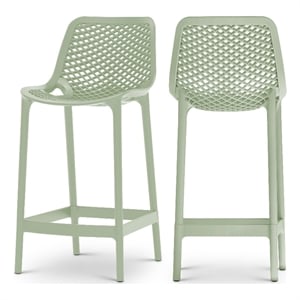 Meridian Furniture Mykonos Mint Outdoor Patio Stool (Set of 4)