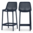 Meridian Furniture Mykonos Navy Outdoor Patio Stool (Set of 4)