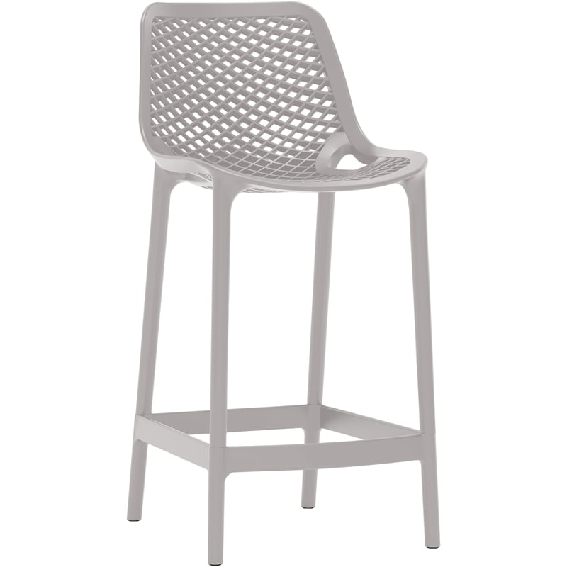 Meridian Furniture Mykonos Grey Outdoor Patio Stool (Set of 4)