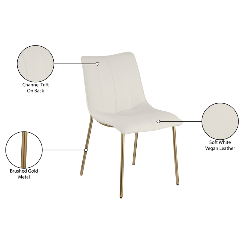 Meridian Furniture Isla Off White Vegan Leather Dining Chair (Set of 2)
