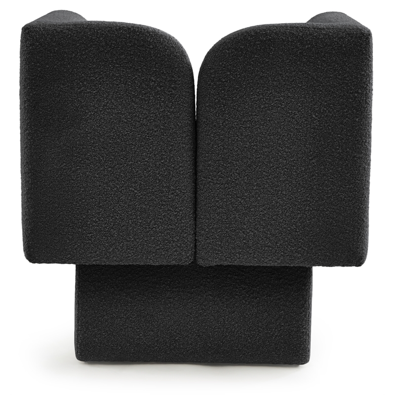 Meridian Furniture Marcel Boucle Fabric Upholstered Accent Chair in Rich Black