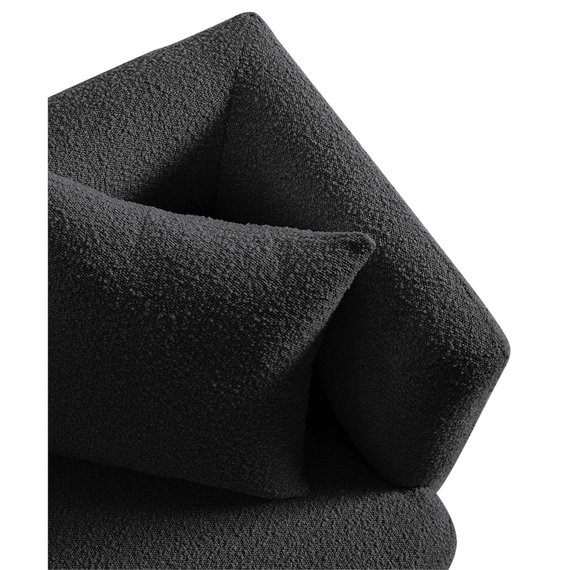 Meridian Furniture Marcel Boucle Fabric Upholstered Accent Chair in Rich Black
