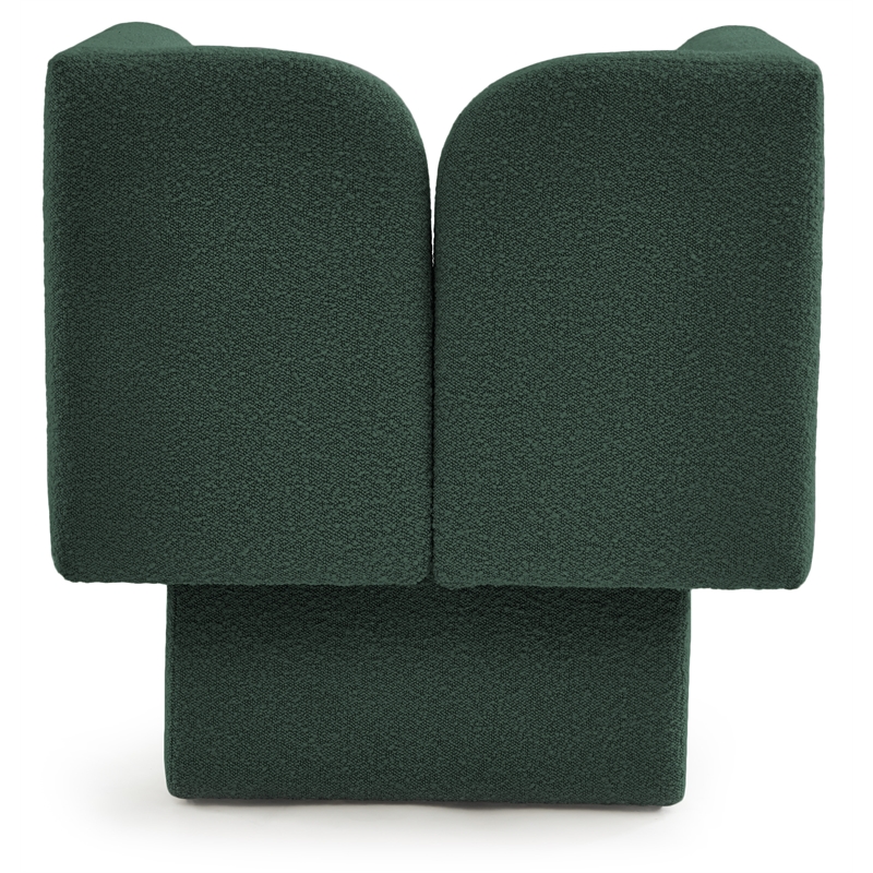 Meridian Furniture Marcel Boucle Fabric Upholstered Accent Chair in Rich Green