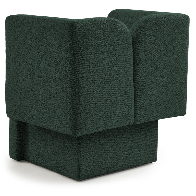 Meridian Furniture Marcel Boucle Fabric Upholstered Accent Chair in Rich Green