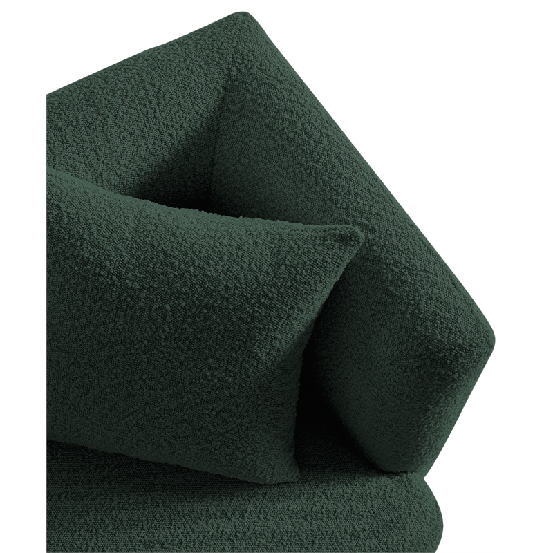 Meridian Furniture Marcel Boucle Fabric Upholstered Accent Chair in Rich Green