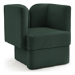 Meridian Furniture Marcel Boucle Fabric Upholstered Accent Chair in Rich Green