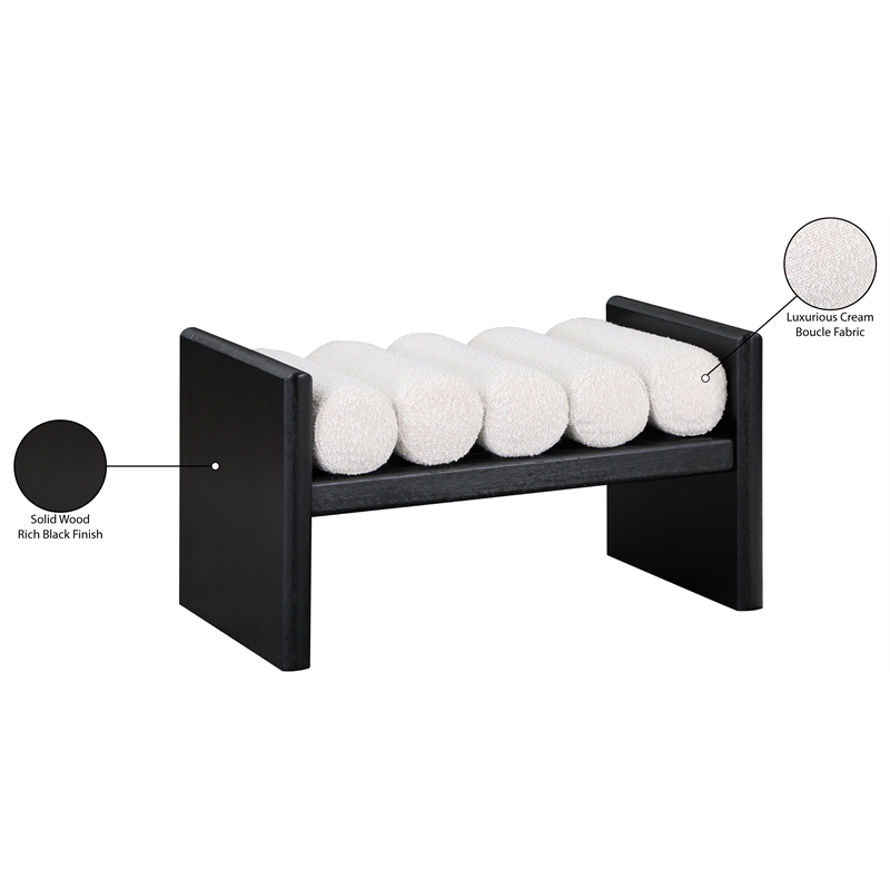 Meridian Furniture Waverly Cream Bench