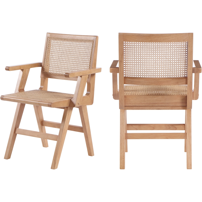 Meridian Furniture Preston Natural Dining Arm Chair (Set of 2)