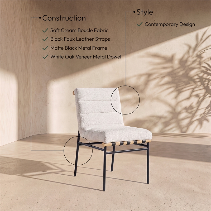 Meridian Furniture Burke Cream Dining Chair (Set of 2)