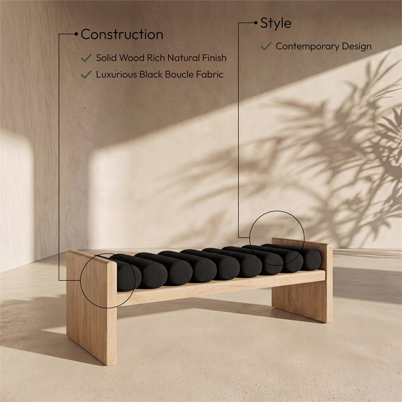 Meridian Furniture Waverly Black Bench