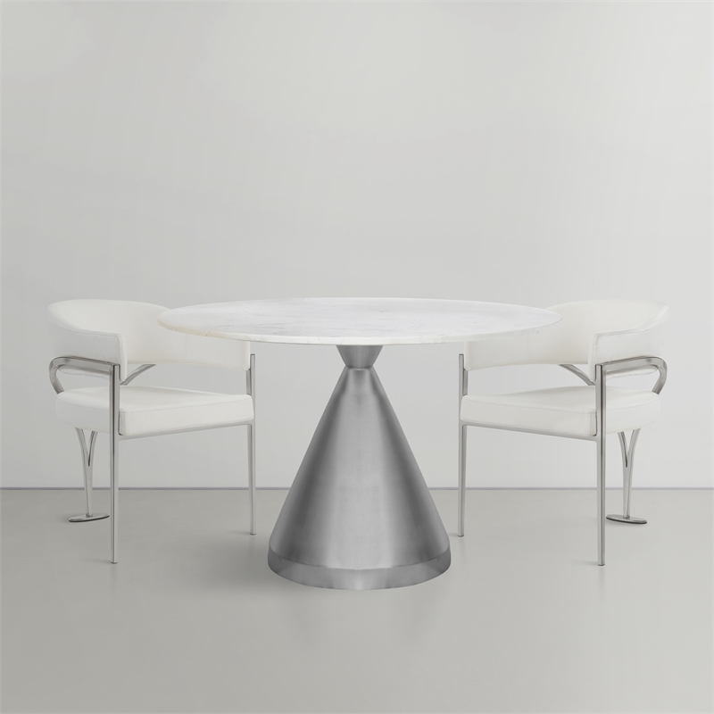 Meridian Furniture Emery White Marble Dining Table