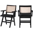 Meridian Furniture Abby Black Vegan Leather Dining Arm Chair (Set of 2)