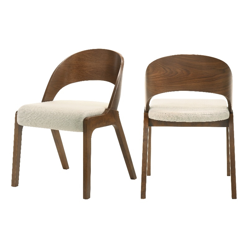 Meridian Furniture Woodson Beige Linen-Like Polyester Dining Chair (Set of 2)