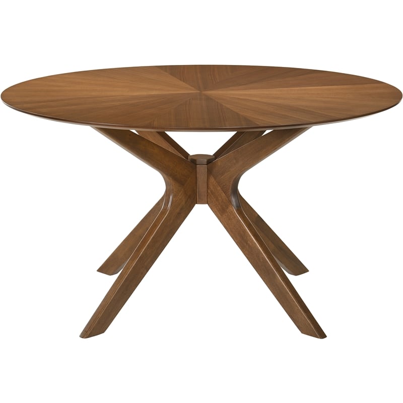 meridian furniture woodson rich walnut veneer dining table