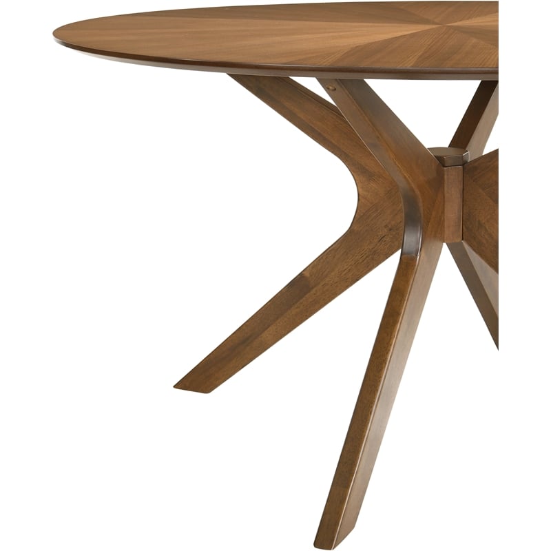 meridian furniture woodson rich walnut veneer dining table