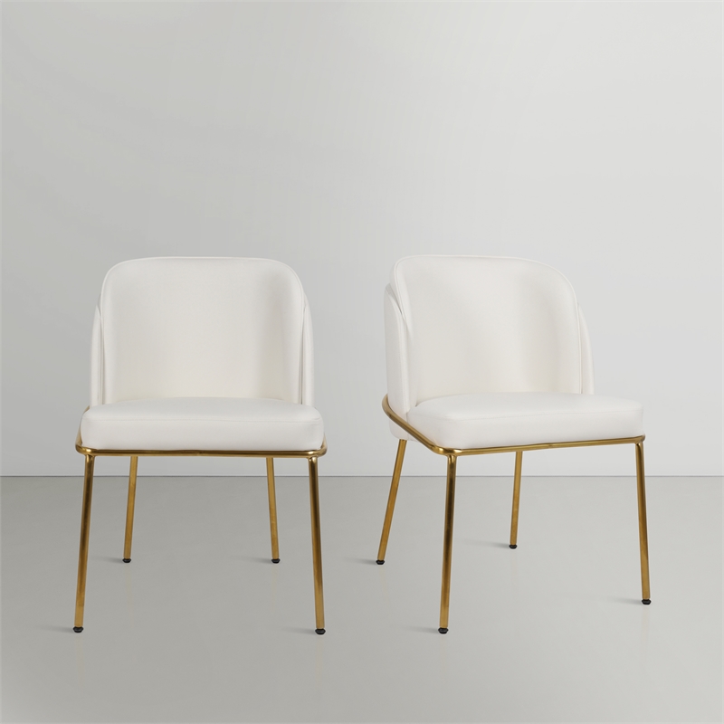 Meridian Furniture Jagger White Vegan Leather Dining Chair (Set of 2)
