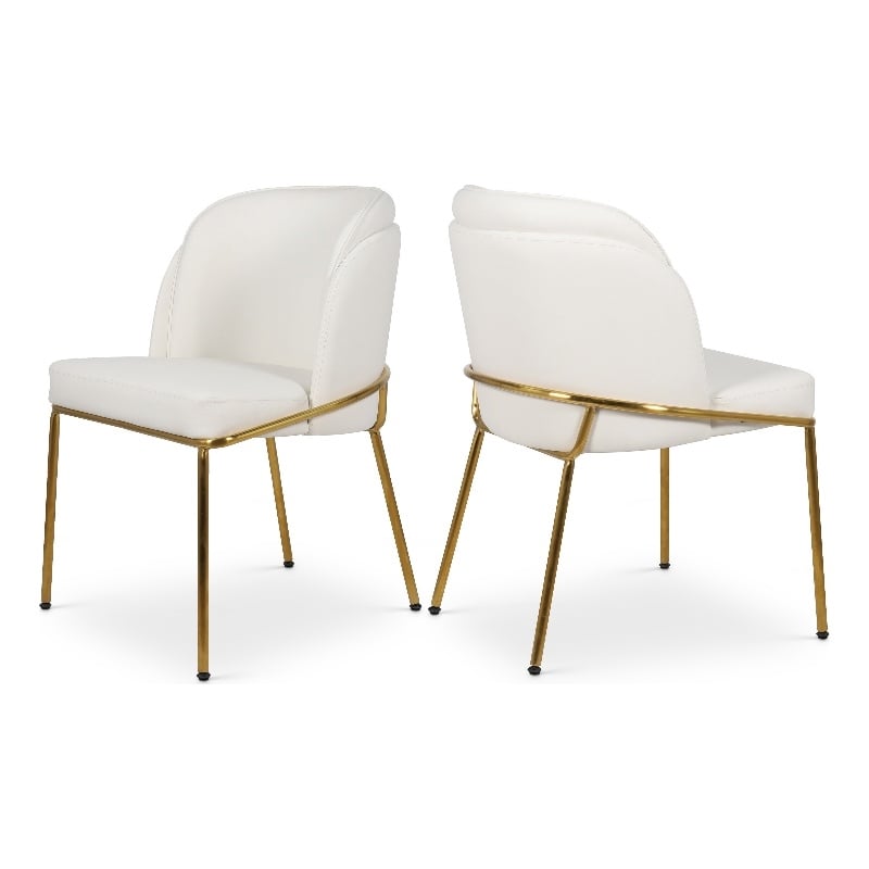 Meridian Furniture Jagger White Vegan Leather Dining Chair (Set of 2)