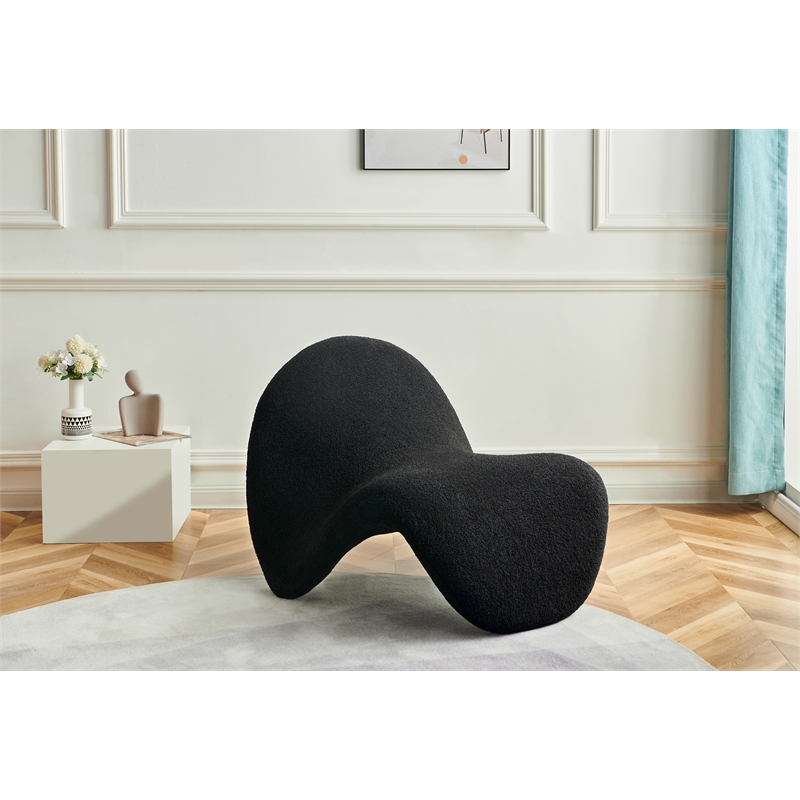 Meridian Furniture Theodore Black Faux Shearling Accent Chair