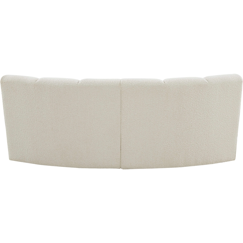 meridian furniture infinity cream boucle fabric 2pc. modular sectional