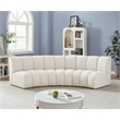 Meridian Furniture Infinity Cream Boucle Fabric 3pc. Modular Sectional