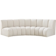 Meridian Furniture Infinity Cream Boucle Fabric 3pc. Modular Sectional