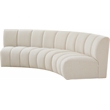 Meridian Furniture Infinity Cream Boucle Fabric 3pc. Modular Sectional