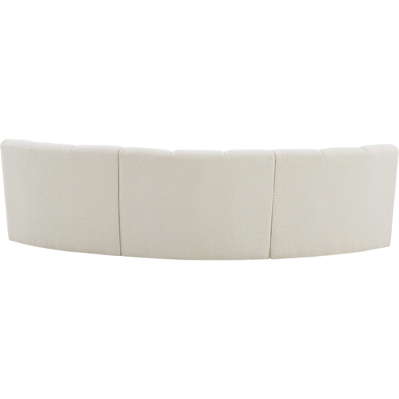 Meridian Furniture Infinity Cream Boucle Fabric 3pc. Modular Sectional
